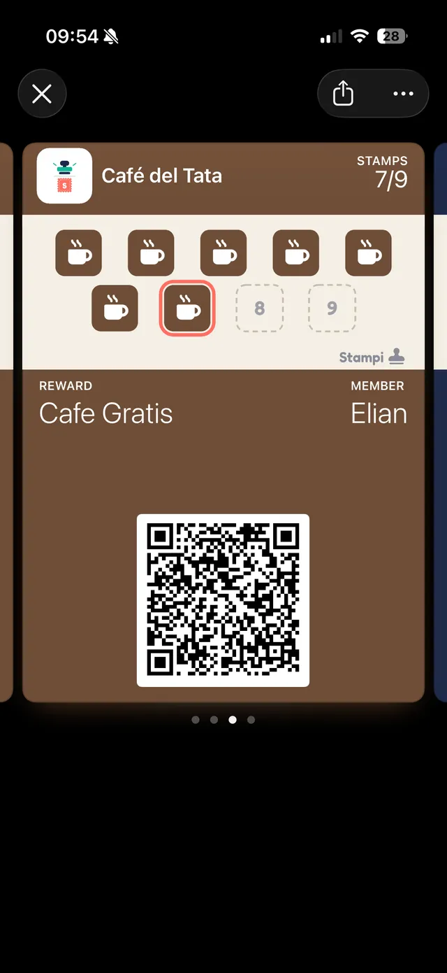 Pase de Stampi en Apple Wallet